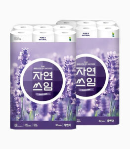 더 도톰한 자연쓰임 무형광  라벤더 화장지 30개입 2개