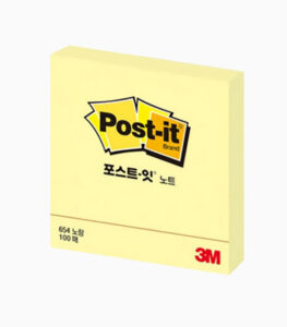 포스트잇 정사각  중간형 654 옐로우 100매 1개